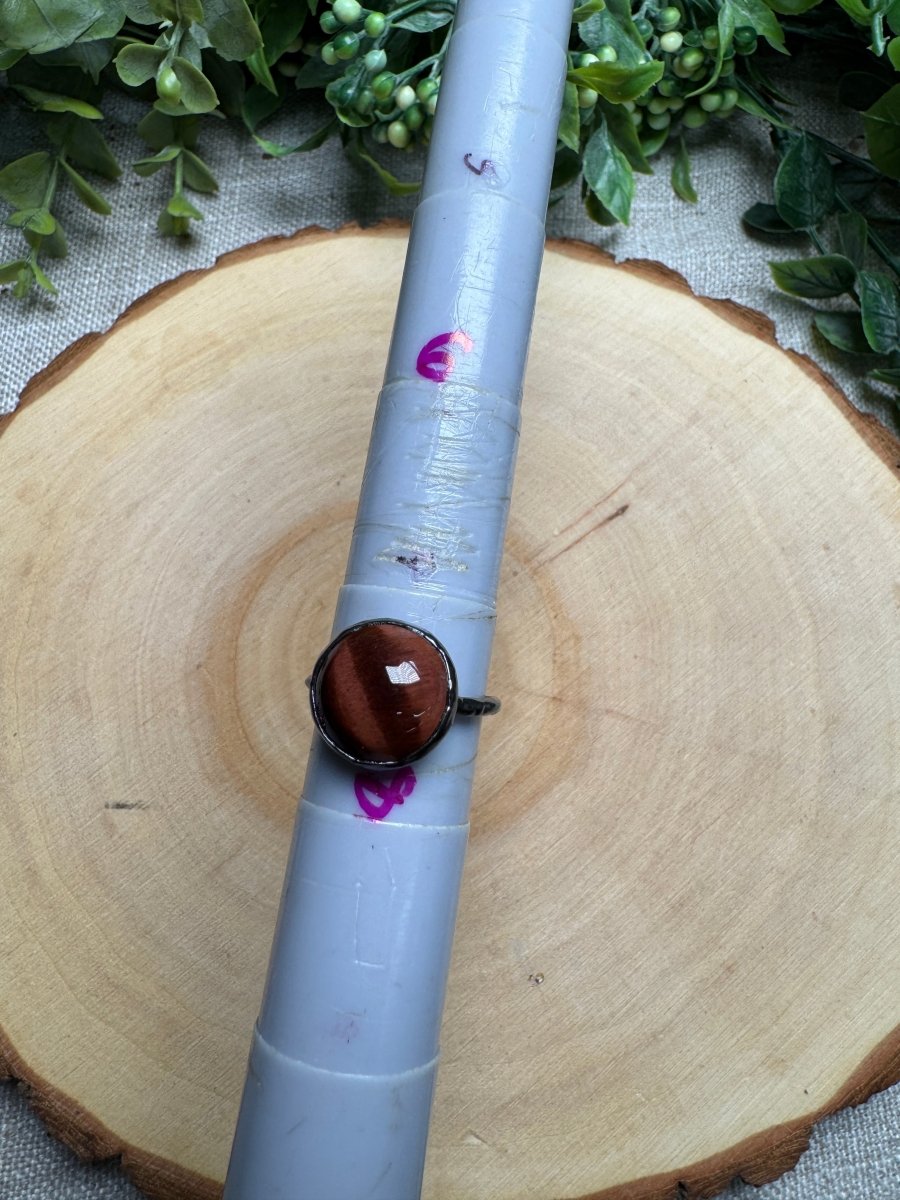 Red Tigers Eye Ring Size 7.5 | Copper Ashes