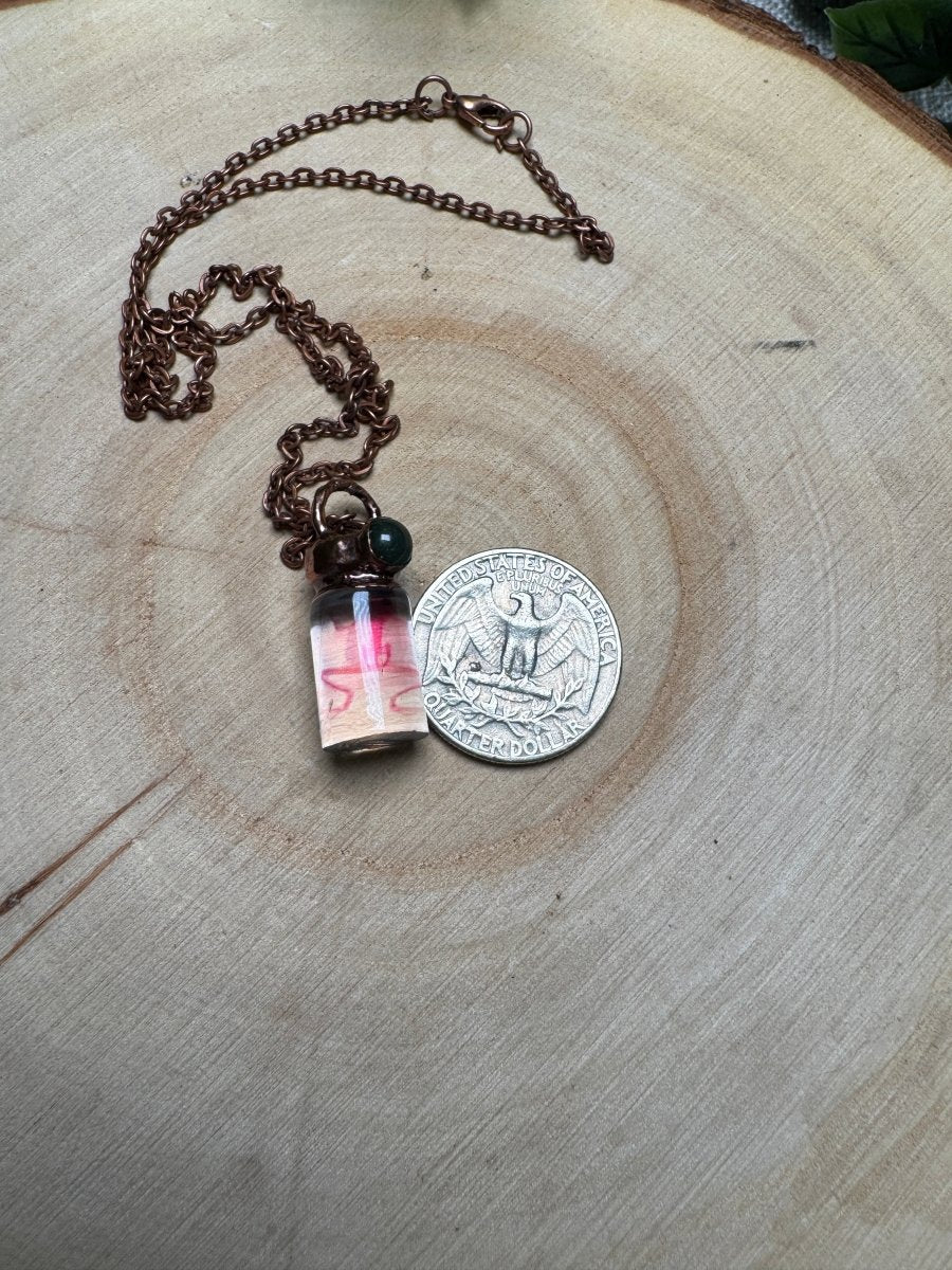 Resin Diaphonized Frog and Green Aventurine Necklace | Copper Ashes