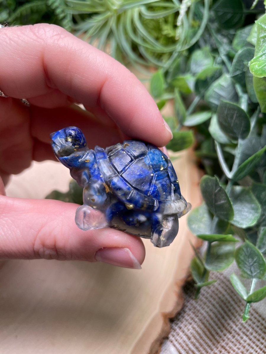 Resin Turtles with Crystal Chips | Copper Ashes