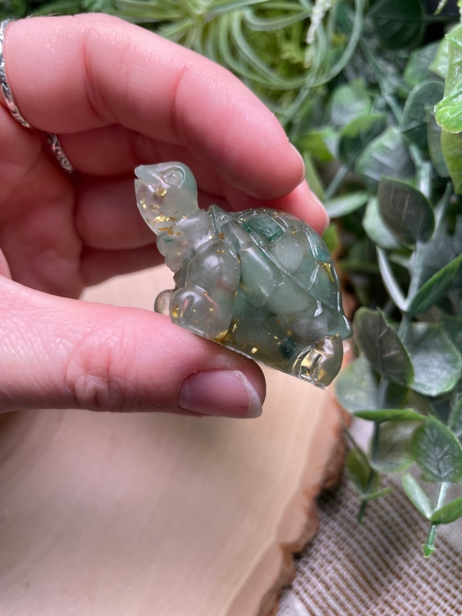 Resin Turtles with Crystal Chips | Copper Ashes