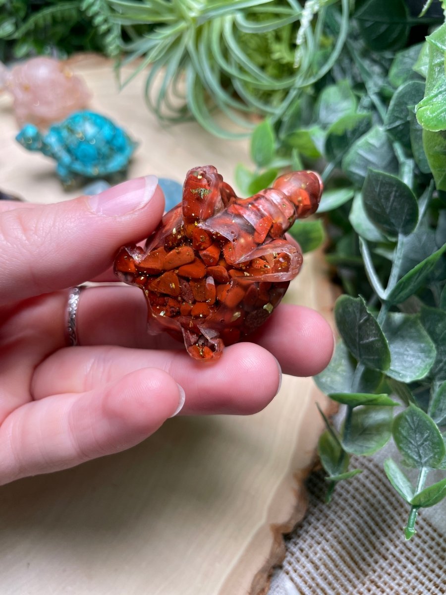 Resin Turtles with Crystal Chips | Copper Ashes