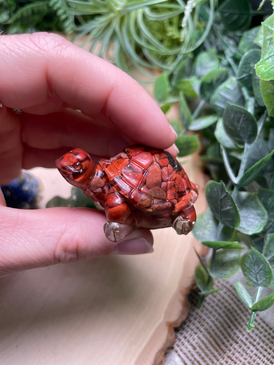 Resin Turtles with Crystal Chips | Copper Ashes