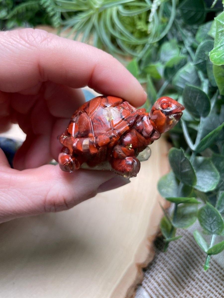Resin Turtles with Crystal Chips | Copper Ashes