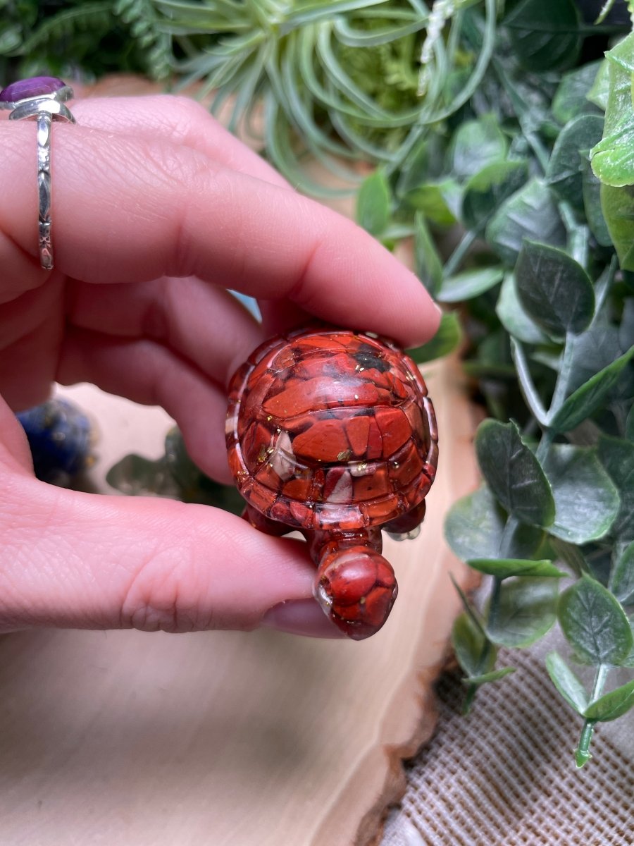Resin Turtles with Crystal Chips | Copper Ashes