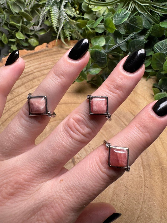 Rhodochrosite Ring Adjustable | Copper Ashes