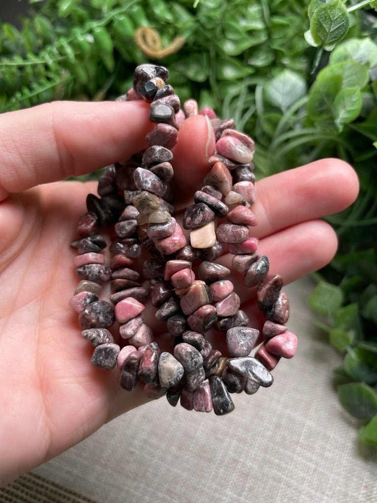 Rhodonite Chip Bracelet | Copper Ashes