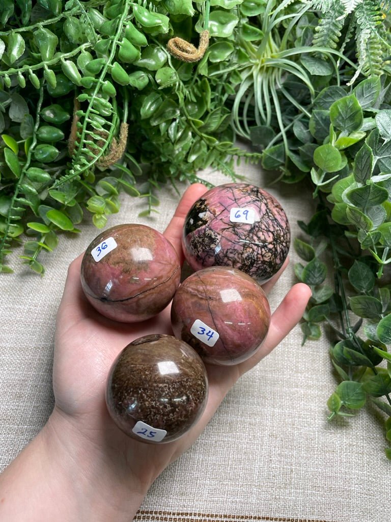 Rhodonite Sphere | Copper Ashes