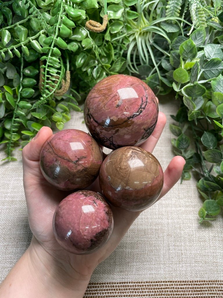 Rhodonite Sphere | Copper Ashes