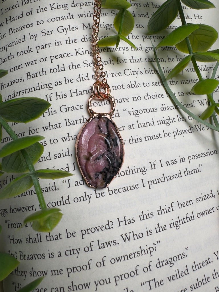 Rhodonite Yoni Necklace | Copper Ashes