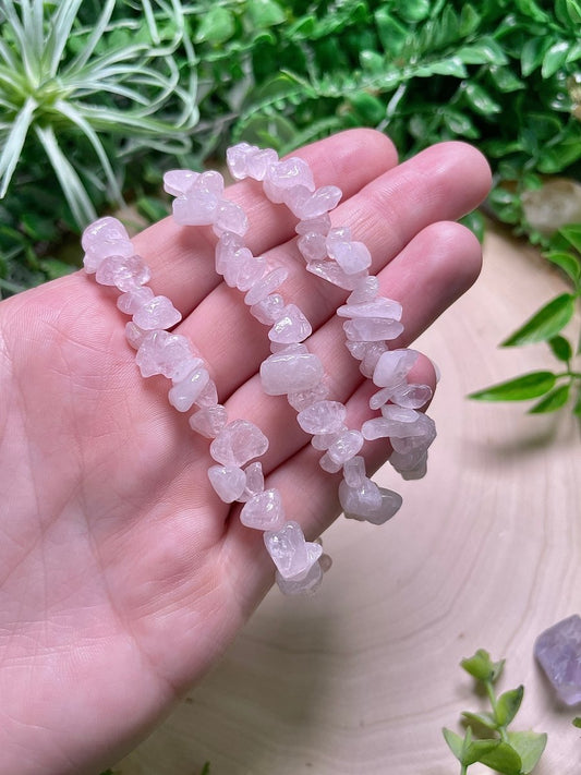 Rose Quartz Chip Bracelet | Copper Ashes