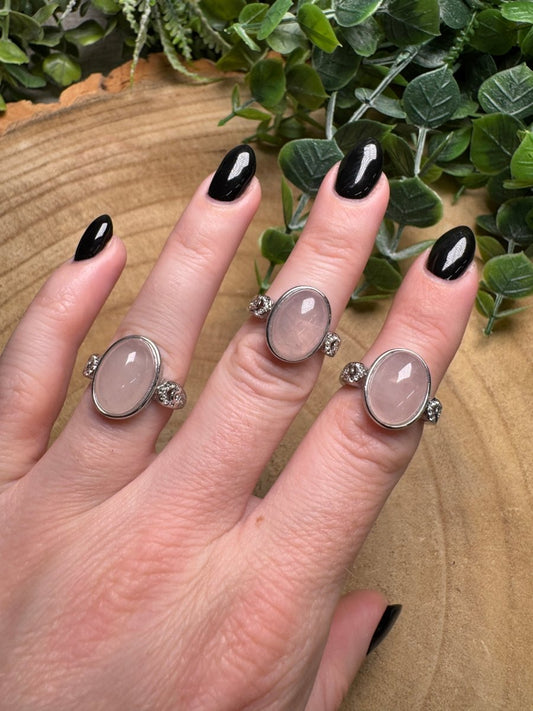 Rose Quartz Ring Adjustable | Copper Ashes