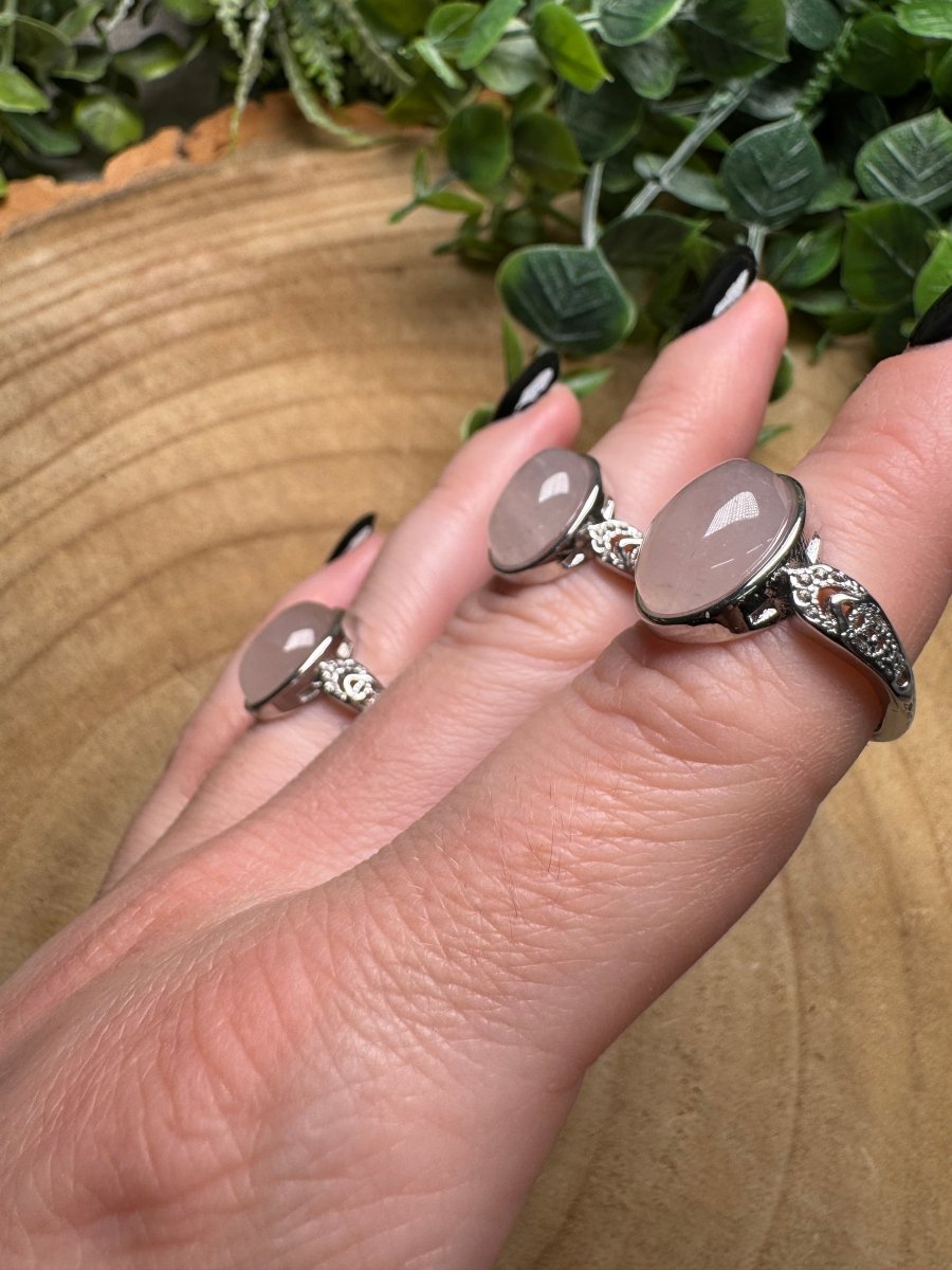 Rose Quartz Ring Adjustable | Copper Ashes