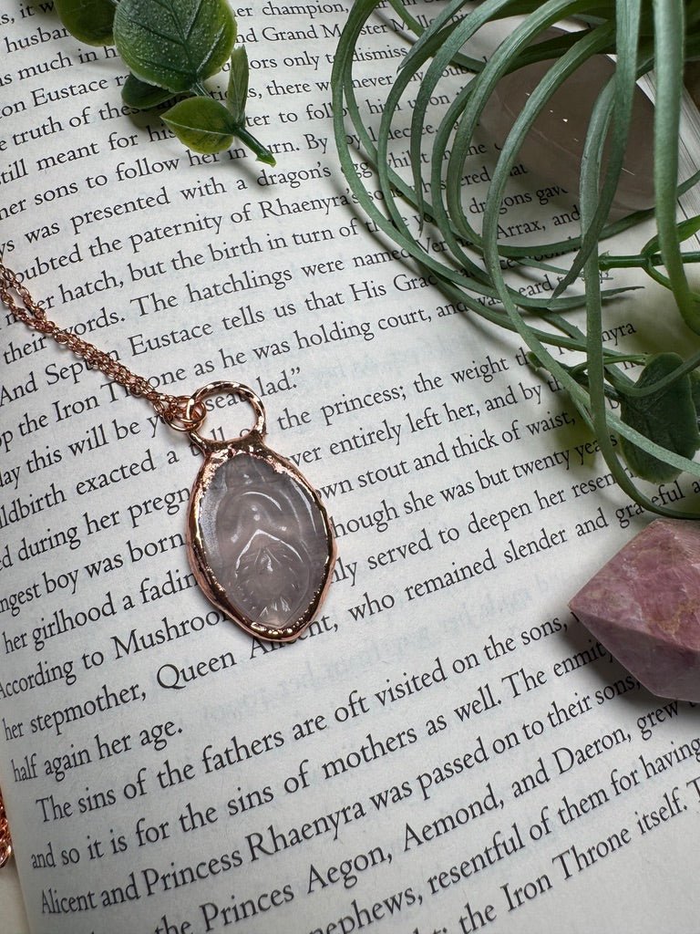 Rose Quartz Yoni Necklace | Copper Ashes