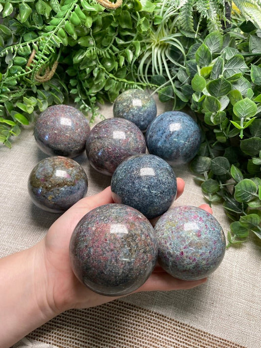 Ruby Fuchsite Sphere | Copper Ashes