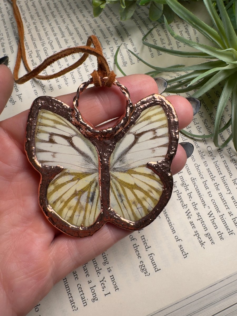 Ruby Fuschite Butterfly Necklace | Copper Ashes