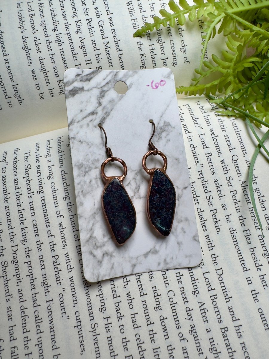 Ruby Fuschite Earrings | Copper Ashes