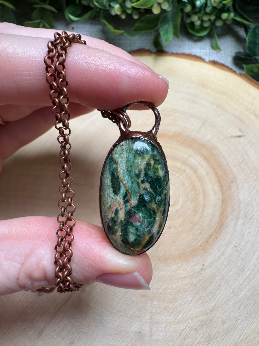 Ruby in Fuchsite Necklace | Copper Ashes