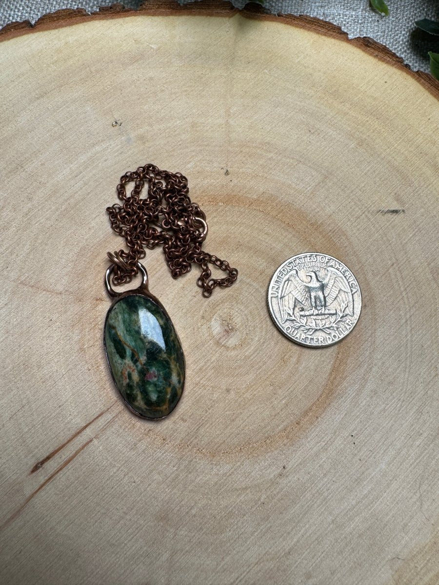 Ruby in Fuchsite Necklace | Copper Ashes