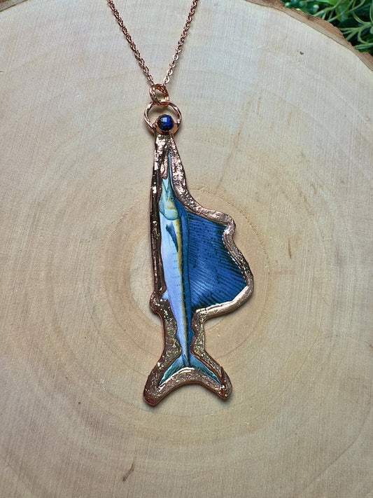 Sailfish and Lapiz Necklace | Copper Ashes