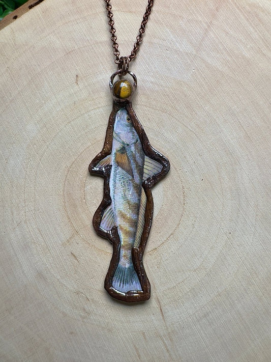 Sea Mullet and Tigers Eye Necklace | Copper Ashes