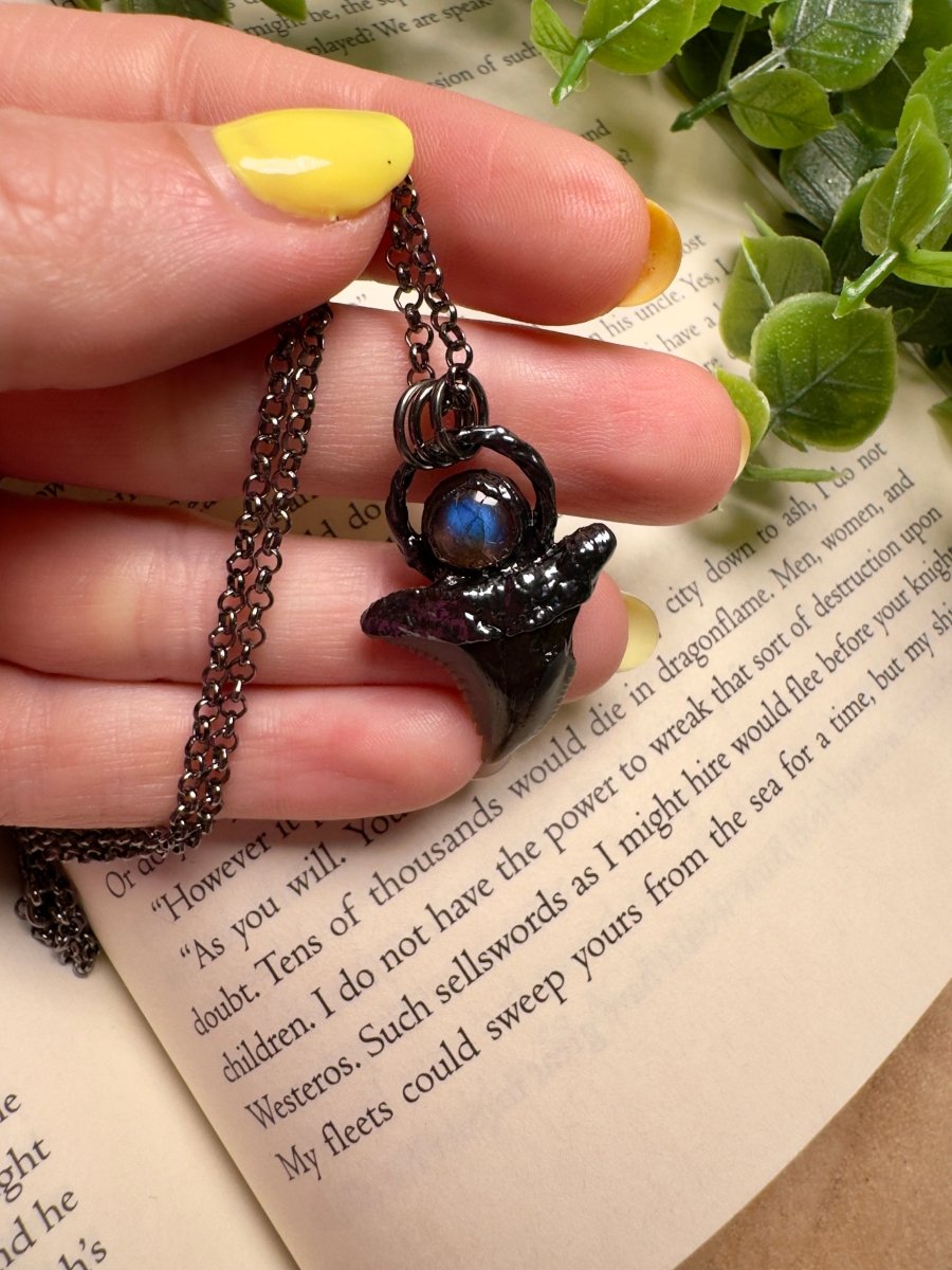 Shark Tooth and Labradorite Necklace | Copper Ashes