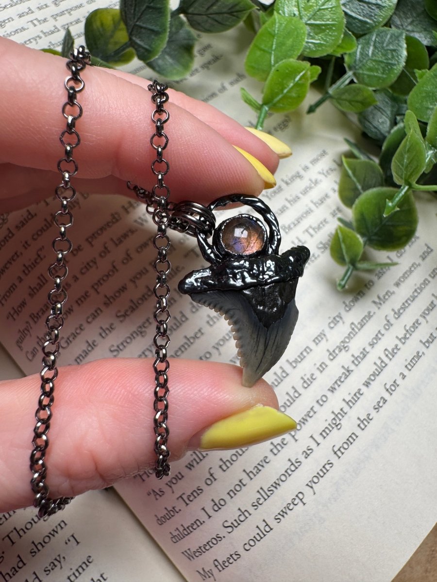 Shark Tooth and Labradorite Necklace | Copper Ashes