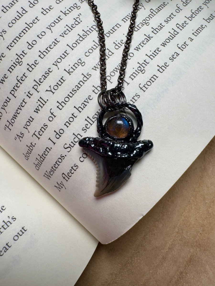 Shark Tooth and Labradorite Necklace | Copper Ashes