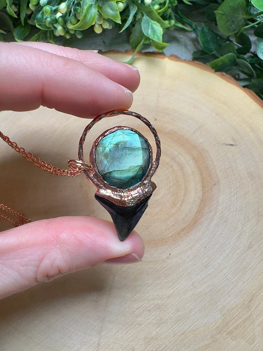 Shark's Tooth and Labradorite Necklace | Copper Ashes