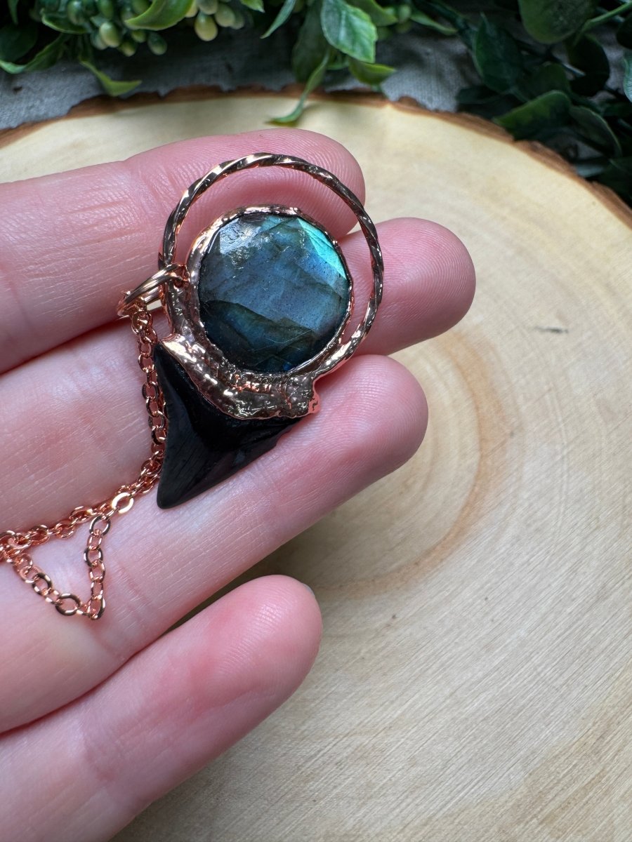 Shark's Tooth and Labradorite Necklace | Copper Ashes