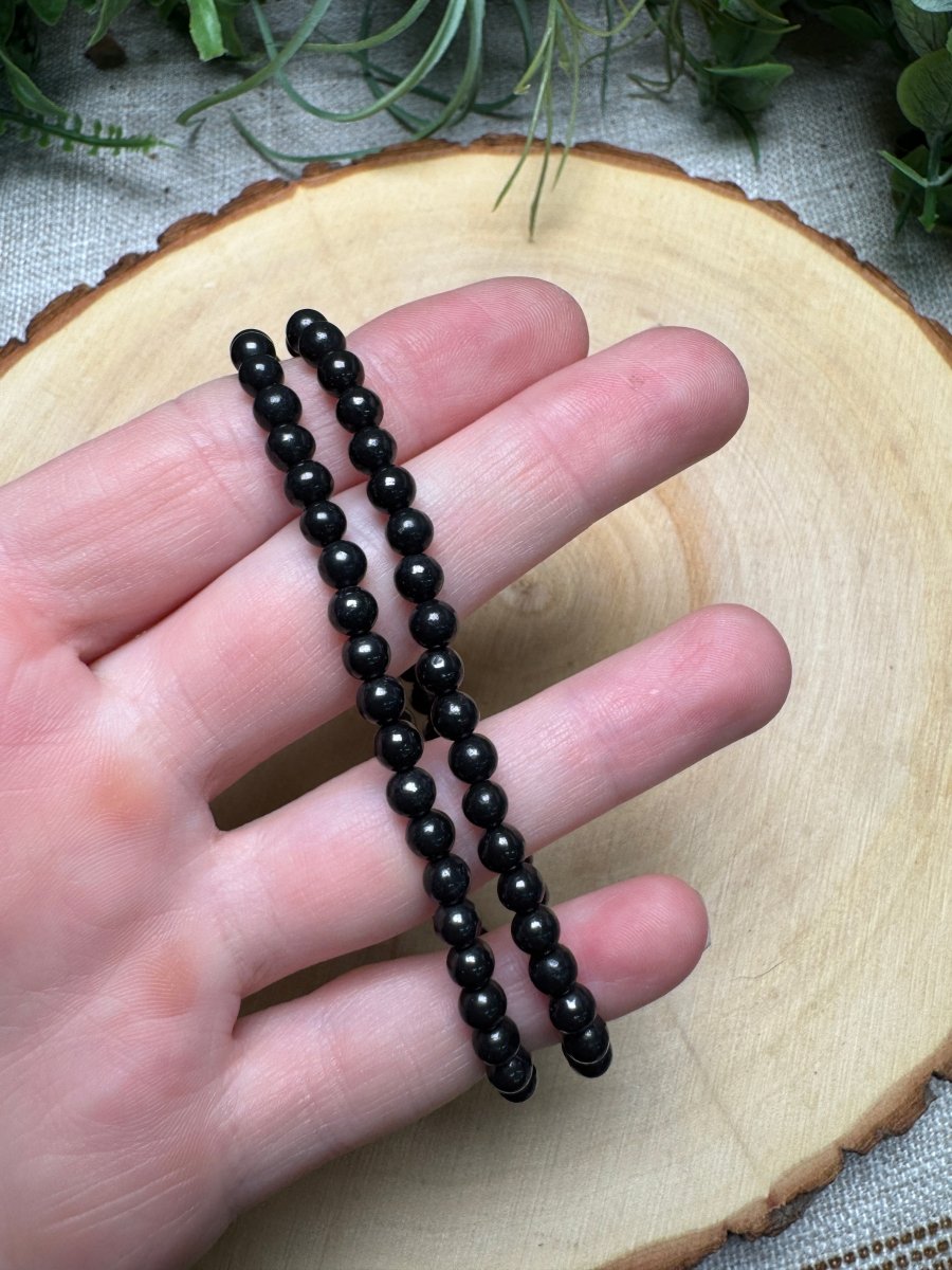 Shungite 4mm Beaded Bracelet | Copper Ashes
