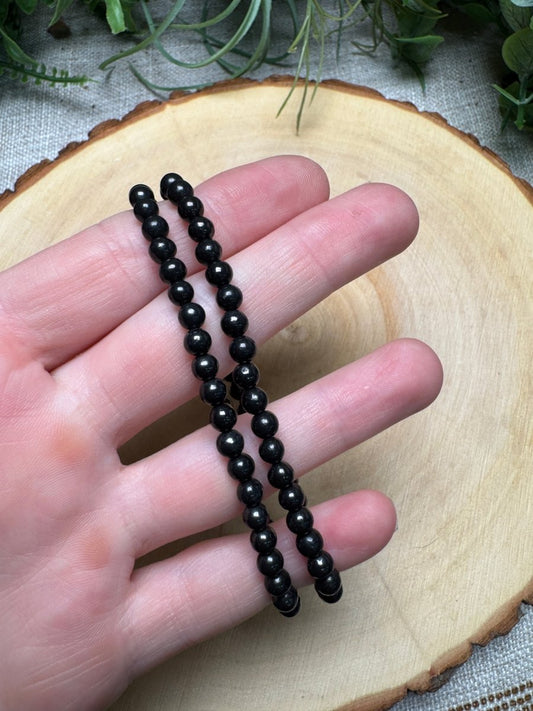Shungite 4mm Beaded Bracelet | Copper Ashes