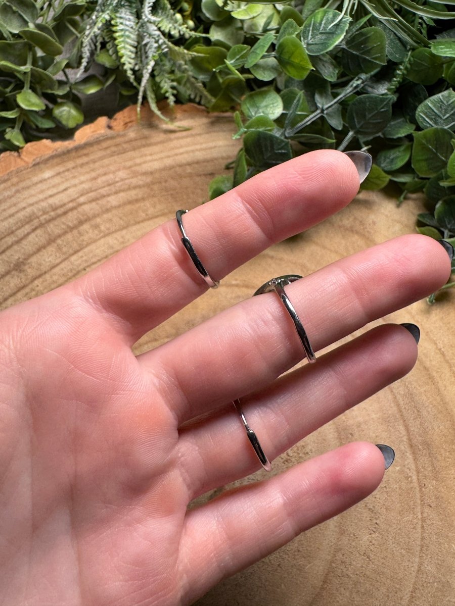 Silver Sheen Obsidian Ring Adjustable | Copper Ashes
