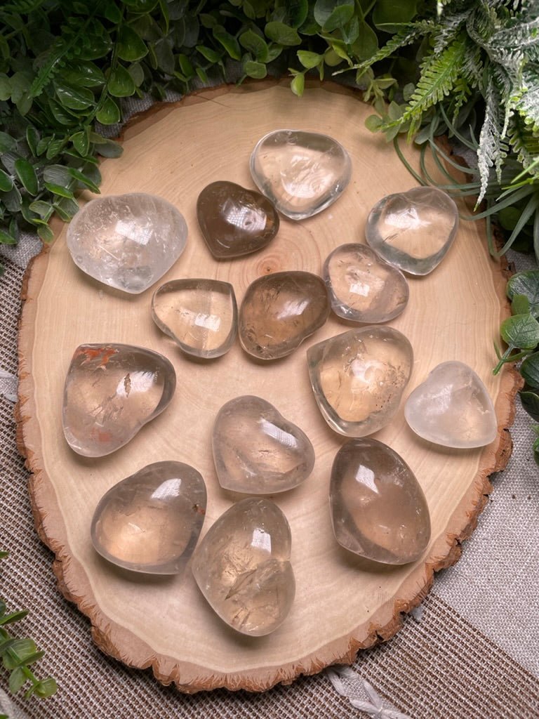 Smokey/ Clear Quartz Hearts (chipped) | Copper Ashes