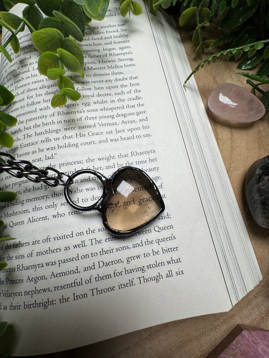 Smokey Quartz Heart Necklace | Copper Ashes