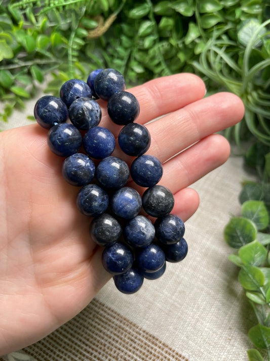 Sodalite 12mm Beaded Bracelet | Copper Ashes