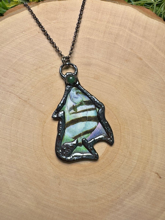 Spadefish and Green Aventurine Necklace | Copper Ashes