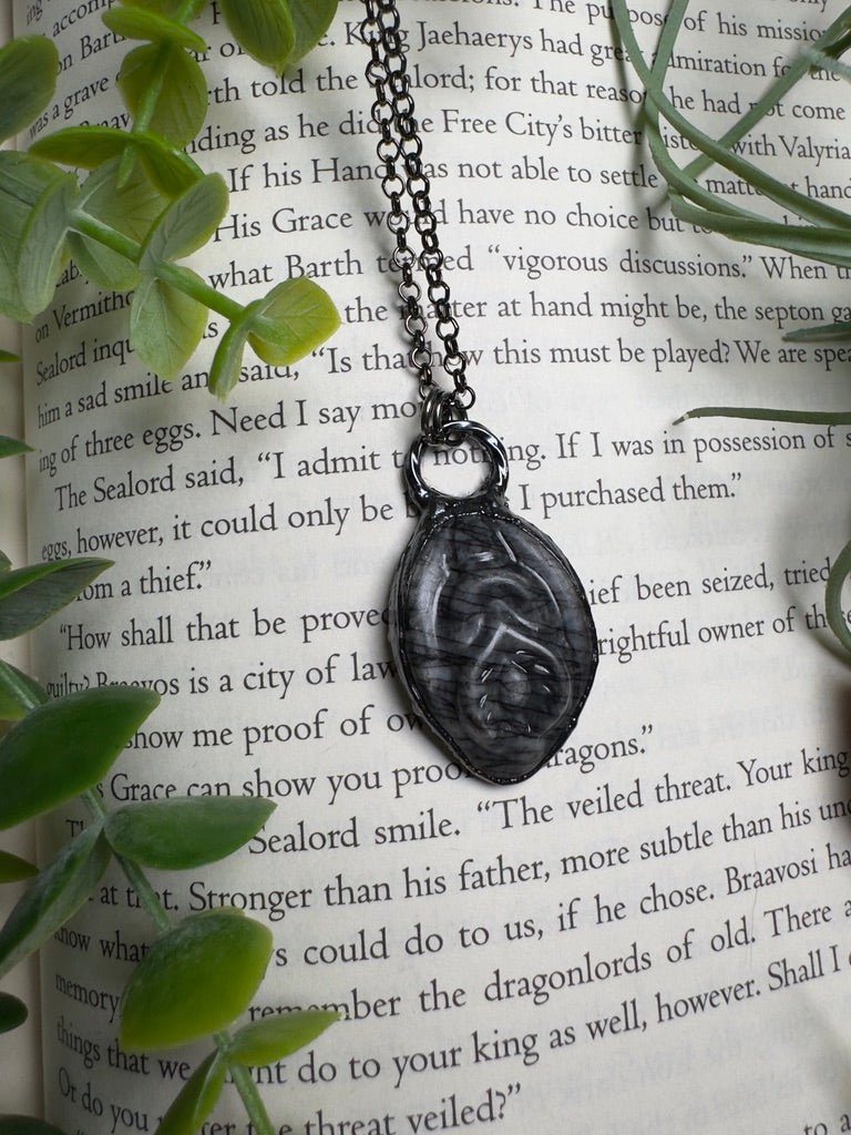 Spiderweb Jasper Yoni Necklace | Copper Ashes