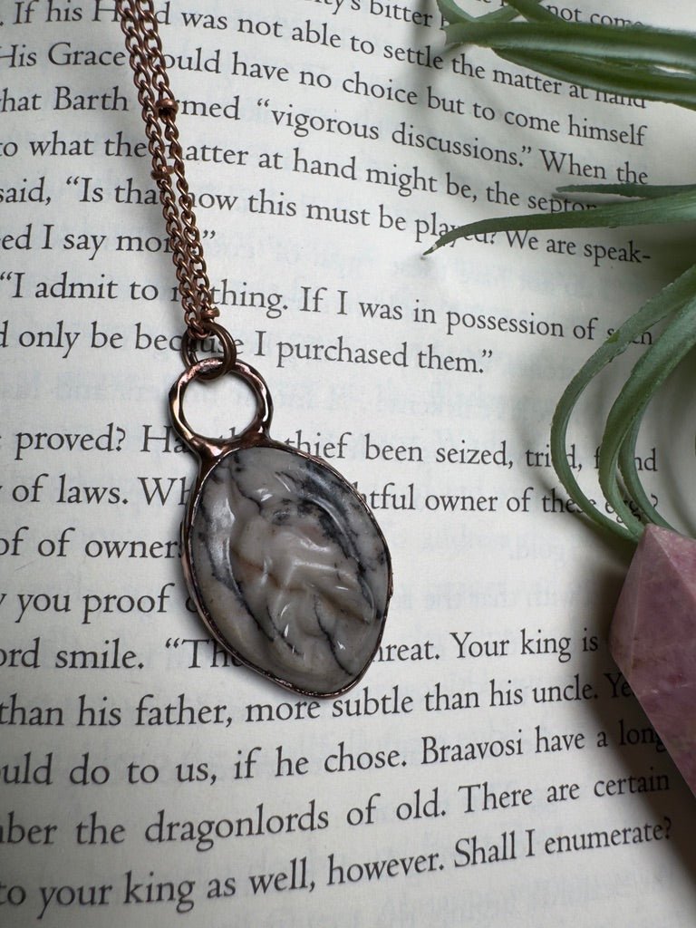 Spiderweb Jasper Yoni Necklace | Copper Ashes