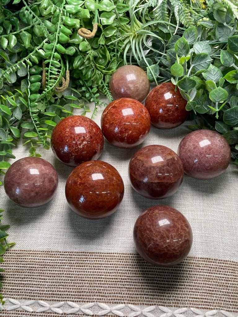 Strawberry Quartz Sphere | Copper Ashes