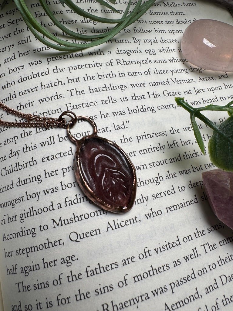 Strawberry Quartz Yoni Necklace | Copper Ashes