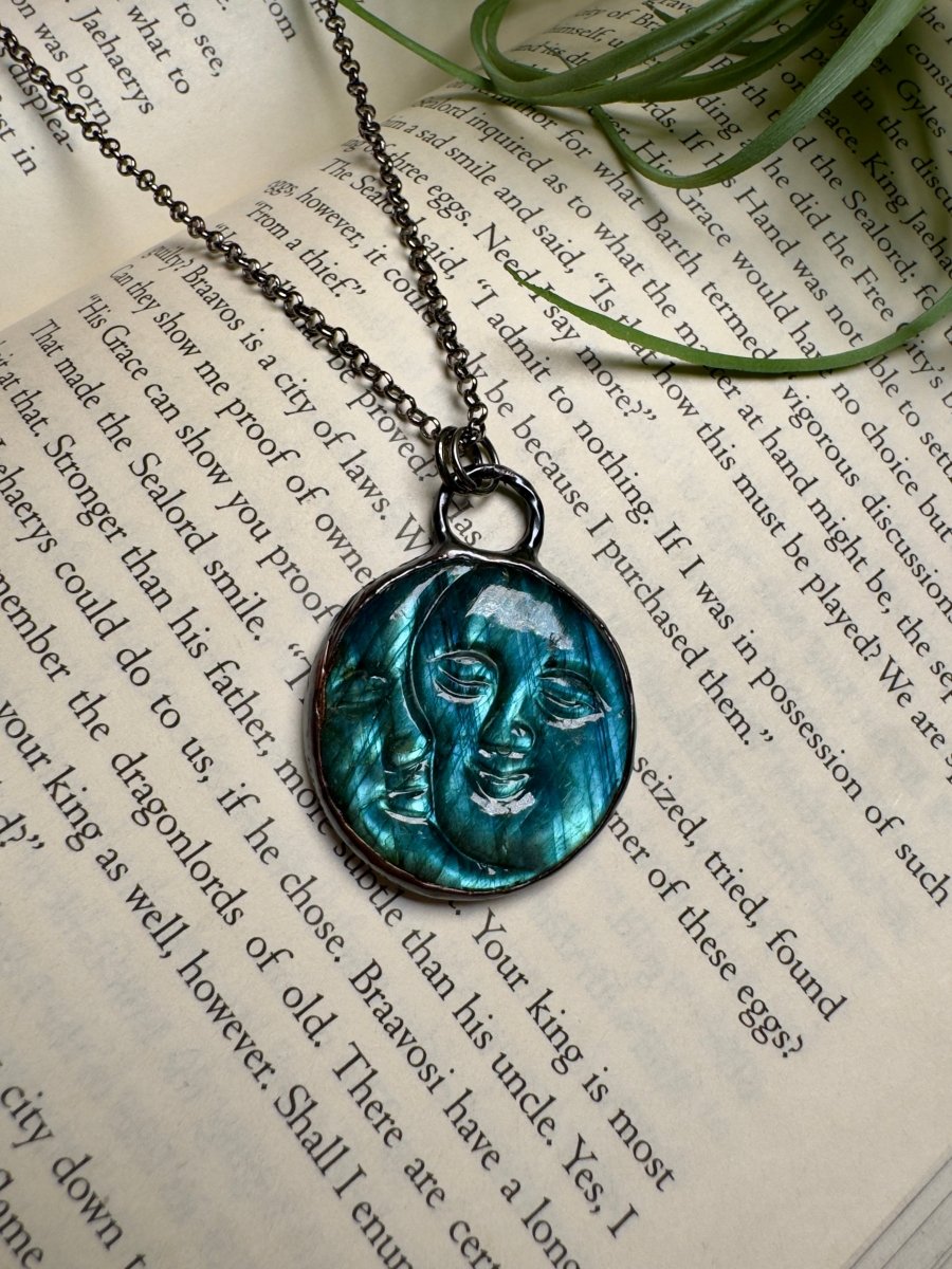 Sun and Moon Labradorite Necklace | Copper Ashes