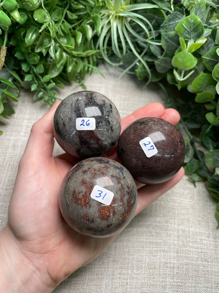 Sunstone and Agate Sphere | Copper Ashes