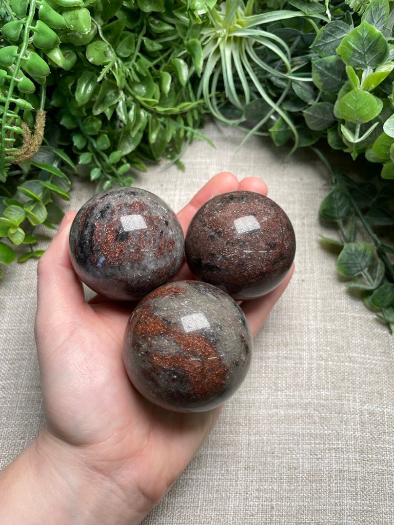 Sunstone and Agate Sphere | Copper Ashes