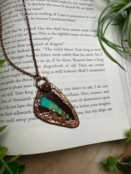 Sunstone and Butterfly Wing Necklace | Copper Ashes