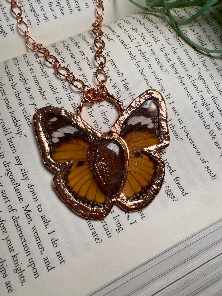 Sunstone Butterfly Necklace | Copper Ashes