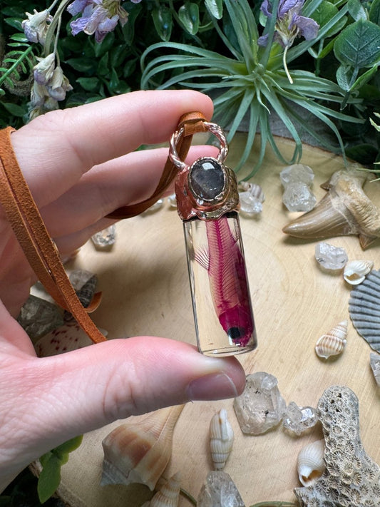 Super 7 and Minnow Oddity Vial Necklace | Copper Ashes