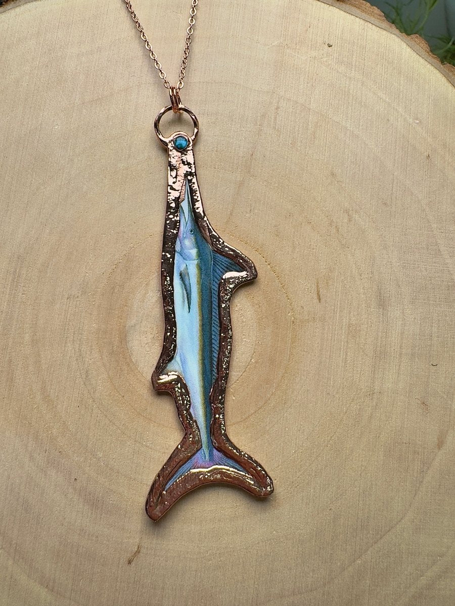 Swordfish and Abalone Shell Necklace | Copper Ashes