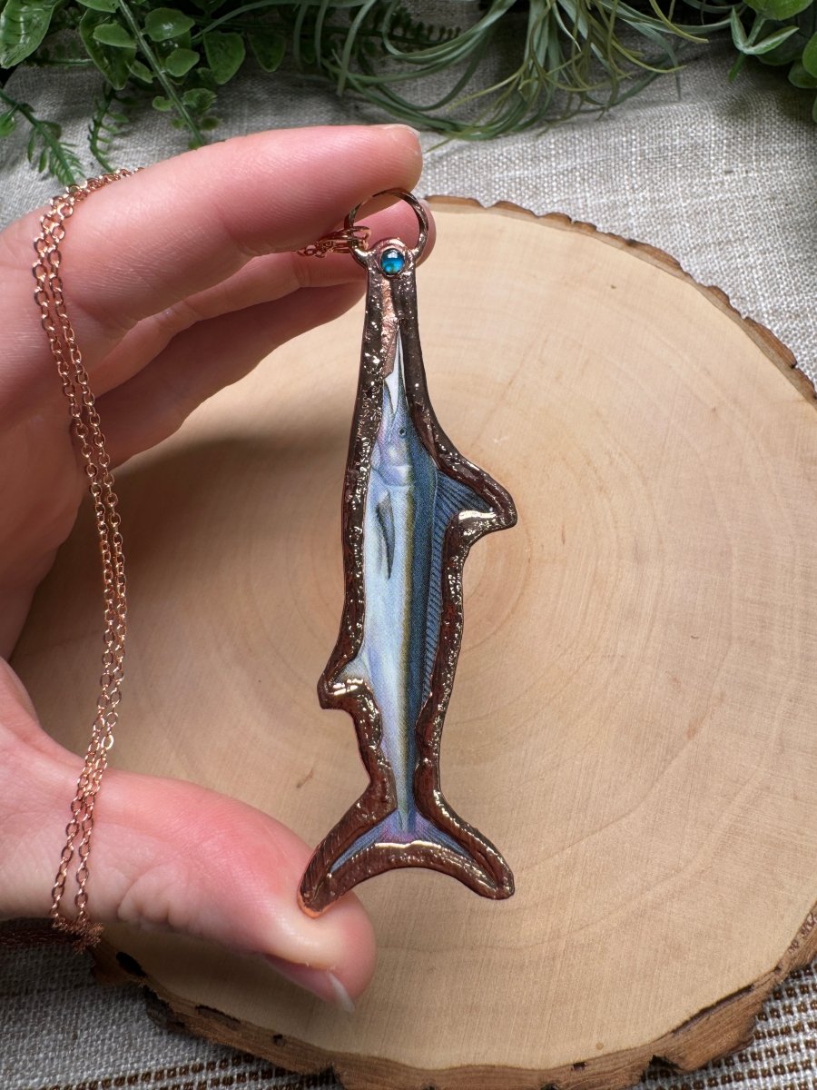 Swordfish and Abalone Shell Necklace | Copper Ashes