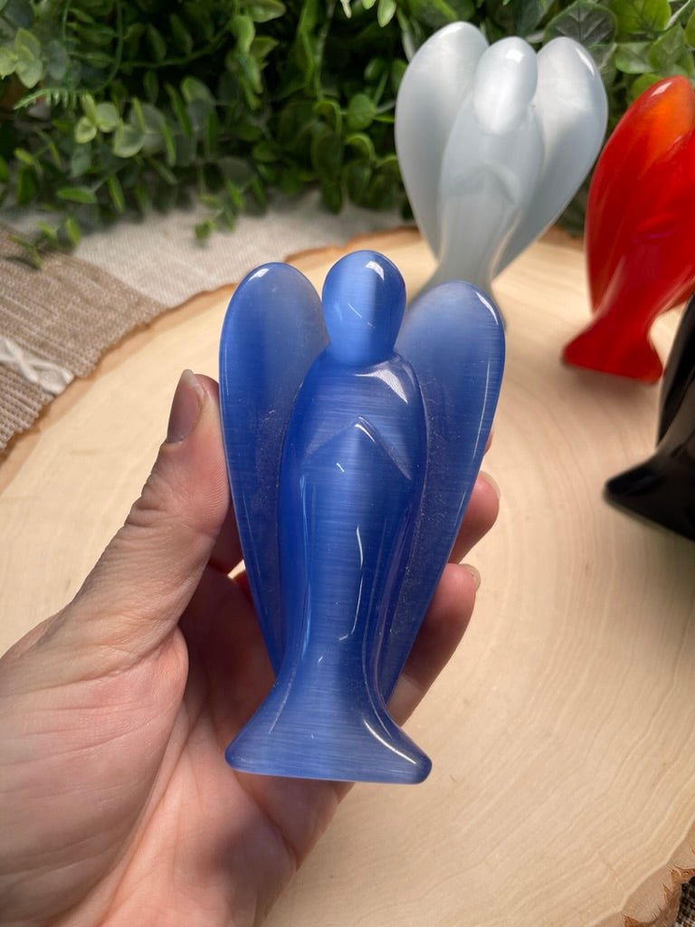 Synthetic Cat Eye Crystal Angel | Copper Ashes