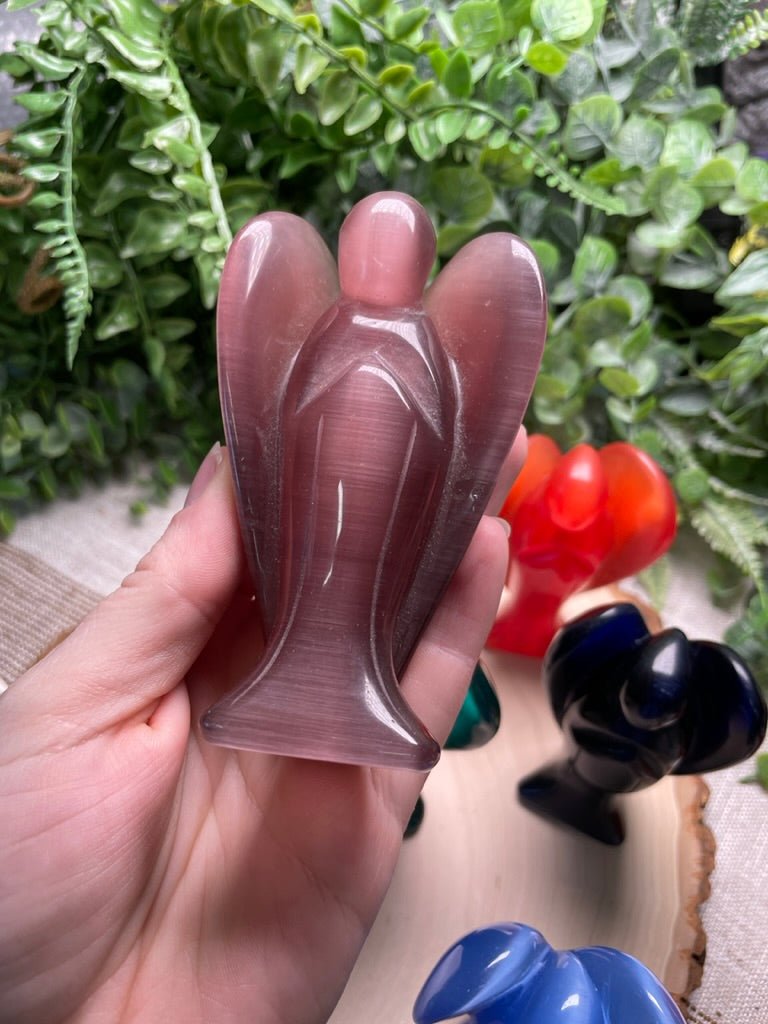 Synthetic Cat Eye Crystal Angel | Copper Ashes